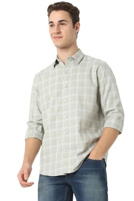 MARK & ALBERT Mens Checkered Slim Fit Cotton Casual Shirt | Full Sleeves Mens Shirts | Stylish Shirt for Men